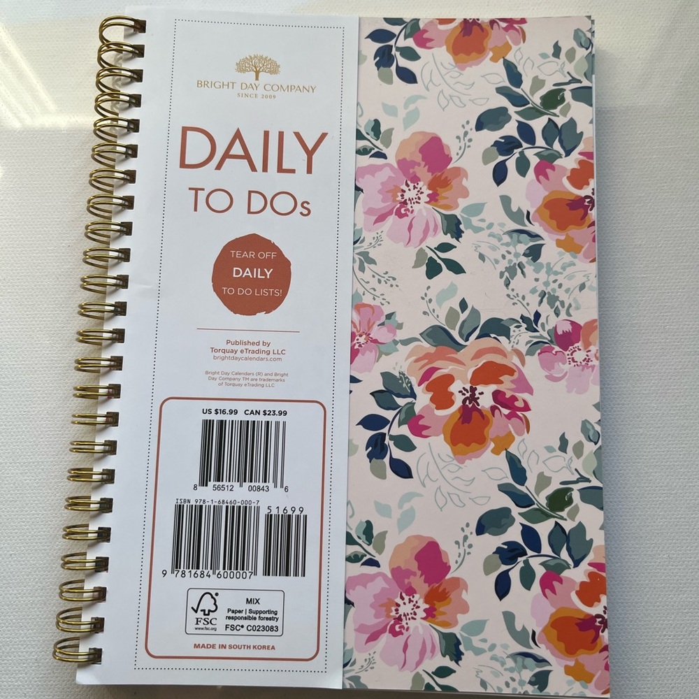 Daily To Dos Planner - Floral Pink